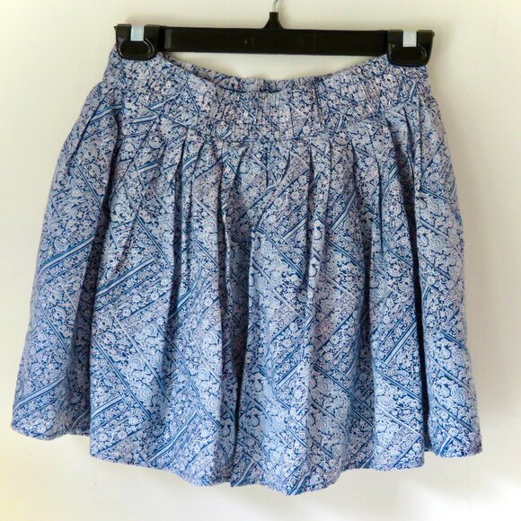 American Eagle Women's Midi Skirt - Blue Pleated Paisley Floral - Size Small - Picture 2 of 2